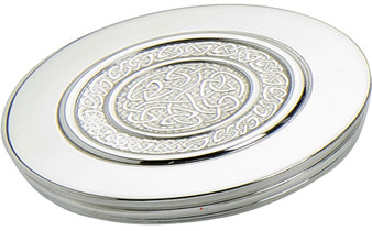 Trinket Box Pewter Large Celtic Scroll Design Insert on Lid 90mm