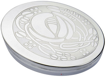 Trinket Box Pewter Large Charles Rennie Mackintosh Glasgow Rose Bud Lid 90mm