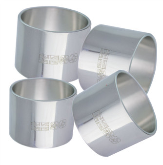 Set 4x Pewter Napkin Ring Serviette Plain with Feature Touch Marks