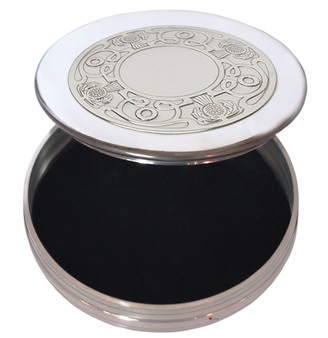 Trinket Box Pewter Large Celtic Thistle Circle Design 90mm