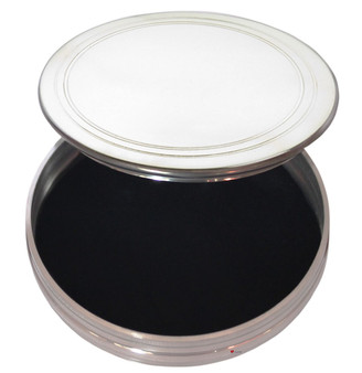 Plain Trinket Box Pewter With Circle Design on Lid 50mm Ideal Gift