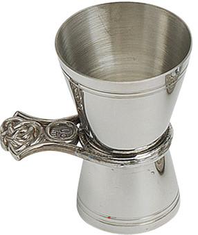 Pewter Double Bar Spirit Measure Jigger 50 and 25ml Celtic Design Handle Great Gift