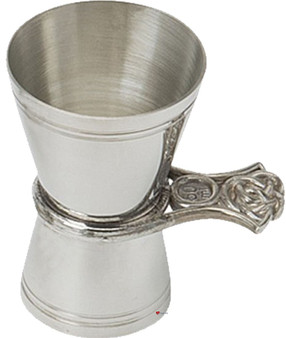 Pewter Double Bar Spirit Measure Jigger 50 and 25ml Celtic Design Handle Great Gift
