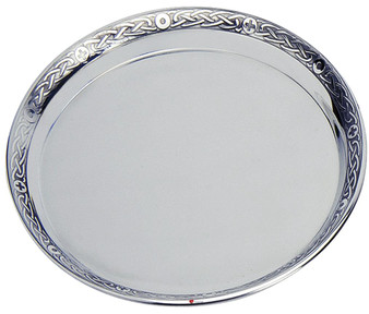 Pewter Plate Salver Presentation Plate with Celtic Band 17.7cm Engravable Great Gift