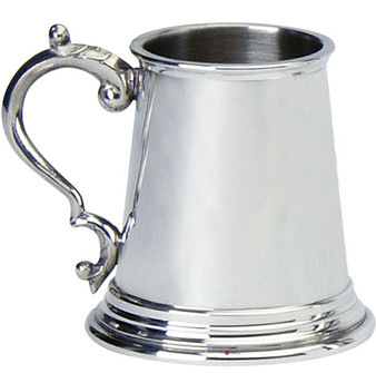Christening Gift 1/4 pt Pewter Cup Engravable with Handle Plain Design Great Gift