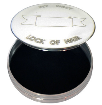 Children's Pewter 50mm First Lock of Hair Keepsake Tin Christening Gift