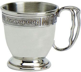 Ideal Christening Pewter Tankard Cup With Christening Cup Band Keepsake Celtic