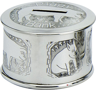Pewter Money Box For Kids Piggy Bank Three Pigs Great Christening Gift