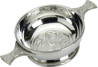 Quaich Scottish Pewter Celtic Handles and Wiring 4" Bowl Cup of Friendship Ideal Gift