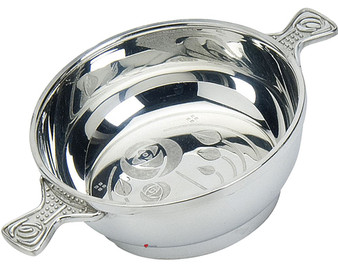 Quaich Scottish Pewter Charles Rennie Macintosh Glasgow Rose Handles 4" Bowl Ideal Gift