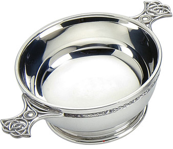 Quaich Scottish Pewter Ornate Handles and Celtic Wiring 5" Cup Of Friendship Ideal Gift