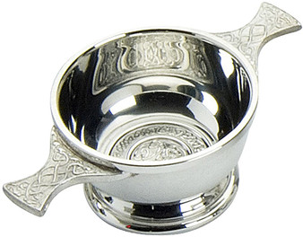 Celtic Motif Scottish Quaich Celtic Handles 2" Bowl Pewter Cup of Friendship Ideal Gift