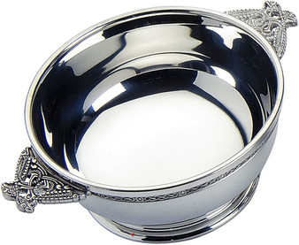 Quaich Scottish Pewter Celtic Serpent Wire Decoration 5" Cup of Friendship Ideal Gift