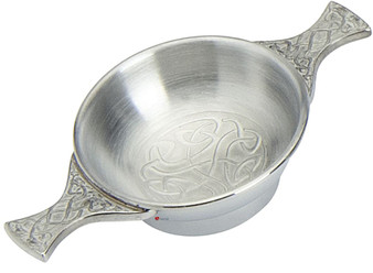 Celtic Design Scottish Quaich Celtic Handles 2" Bowl Pewter Cup of Friendship Ideal Gift