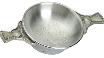 Thistle Scottish Quaich Thistle Handles 4" Bowl Pewter Cup of Friendship Ideal Gift