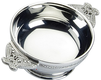 Celtic Wire Scottish Quaich Serpent Handles Pewter 3" Bowl Cup of Friendship Ideal Gift