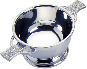 Scottish Quaich Celtic Serpent Wiring Handles 2" Bowl Pewter Cup of Friendship Ideal Gift