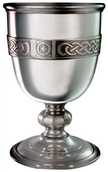 Pewter Celtic Banded Scottish Wine Medieval Knights Goblet 5"