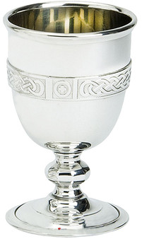 Pewter Celtic Banded Scottish Wine Medieval Knights Goblet 5"