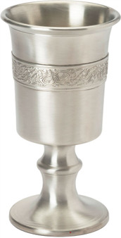 370ml Chalice With Celtic Dragon Design Banding Pewter With Satin Finish Ideal Gift