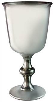 Pewter Chalice Wine Goblet Plain Design Flared Lip Shaped Stem 6" Ideal Gift