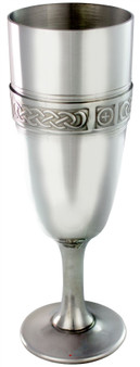 Pewter Celtic Banded Champagne Flute and Wine Goblet 6" Ideal Wedding Gift