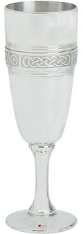 Pewter Celtic Banded Champagne Flute and Wine Goblet 6" Ideal Wedding Gift