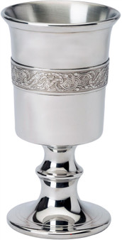 370ml Chalice With Celtic Dragon Design Banding Made from Pewter Ideal Gift