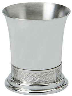 Plain Pewter Beaker with Scottish Celtic Wire Design Great Gift