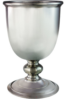 Plain Medieval Pewter Goblet Rolled Lip 5" Engravable