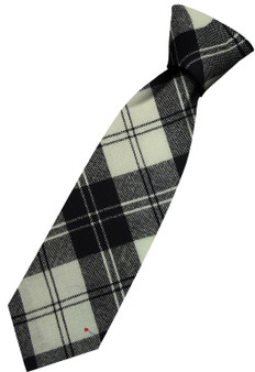 Mens All Wool Tie Woven Scotland - Erskine Black and White Modern Tartan