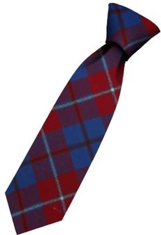 Mens All Wool Tie Woven Scotland - Galloway Red Modern Tartan