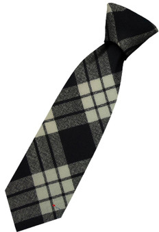 Mens All Wool Tie Woven Scotland - MacFarlane Black White Modern Tartan