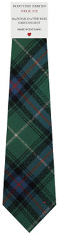 Mens All Wool Tie Woven Scotland - MacDonald Of The Isles Green Ancient Tartan
