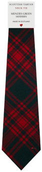 Mens All Wool Tie Woven Scotland - Menzies Green Modern Tartan
