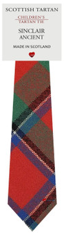 Boys Pure Wool Tie Woven Scotland - Sinclair Ancient Tartan
