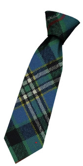 Boys Pure Wool Tie Woven Scotland - Scott Green Ancient Tartan