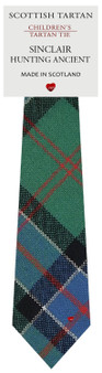 Boys Pure Wool Tie Woven Scotland - Sinclair Hunting Ancient Tartan