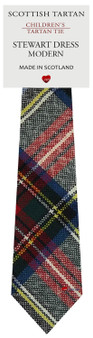Boys Pure Wool Tie Woven Scotland - Stewart Dress Modern Tartan