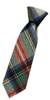 Boys Pure Wool Tie Woven Scotland - Stewart Dress Ancient Tartan