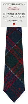 Boys Pure Wool Tie Woven Scotland - Stewart of Appin Hunting Modern Tartan