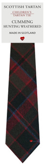 Boys Pure Wool Tie Woven Scotland - Cumming Hunting Weathered Tartan
