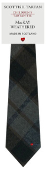Boys Pure Wool Tie Woven Scotland - MacKay Weathered Tartan
