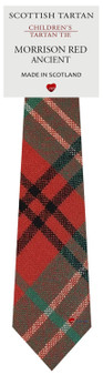 Boys Pure Wool Tie Woven Scotland - Morrison Red Ancient Tartan