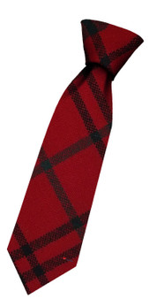 Boys Pure Wool Tie Woven Scotland - Morrison Red Modern Tartan