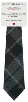 Boys Pure Wool Tie Woven Scotland - Graham of Menteith Weathered Tartan