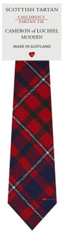 Boys Pure Wool Tie Woven Scotland - Cameron of Lochiel Modern Tartan