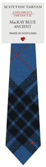 Boys Pure Wool Tie Woven Scotland - MacKay Blue Ancient Tartan
