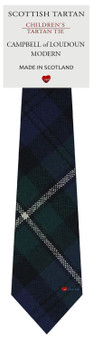 Boys Pure Wool Tie Woven Scotland - Campbell of Loudoun Modern Tartan