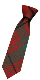Boys Pure Wool Tie Woven Scotland - MacDonald Lord Of The Isles Red Ancient Tartan